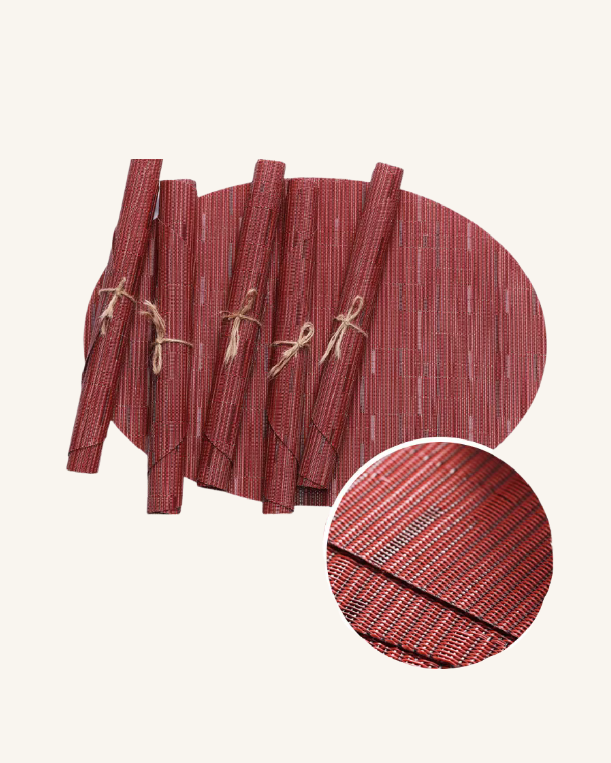Set de table enduit Burgundy / 45x32cm / Oval sets-de-table.fr