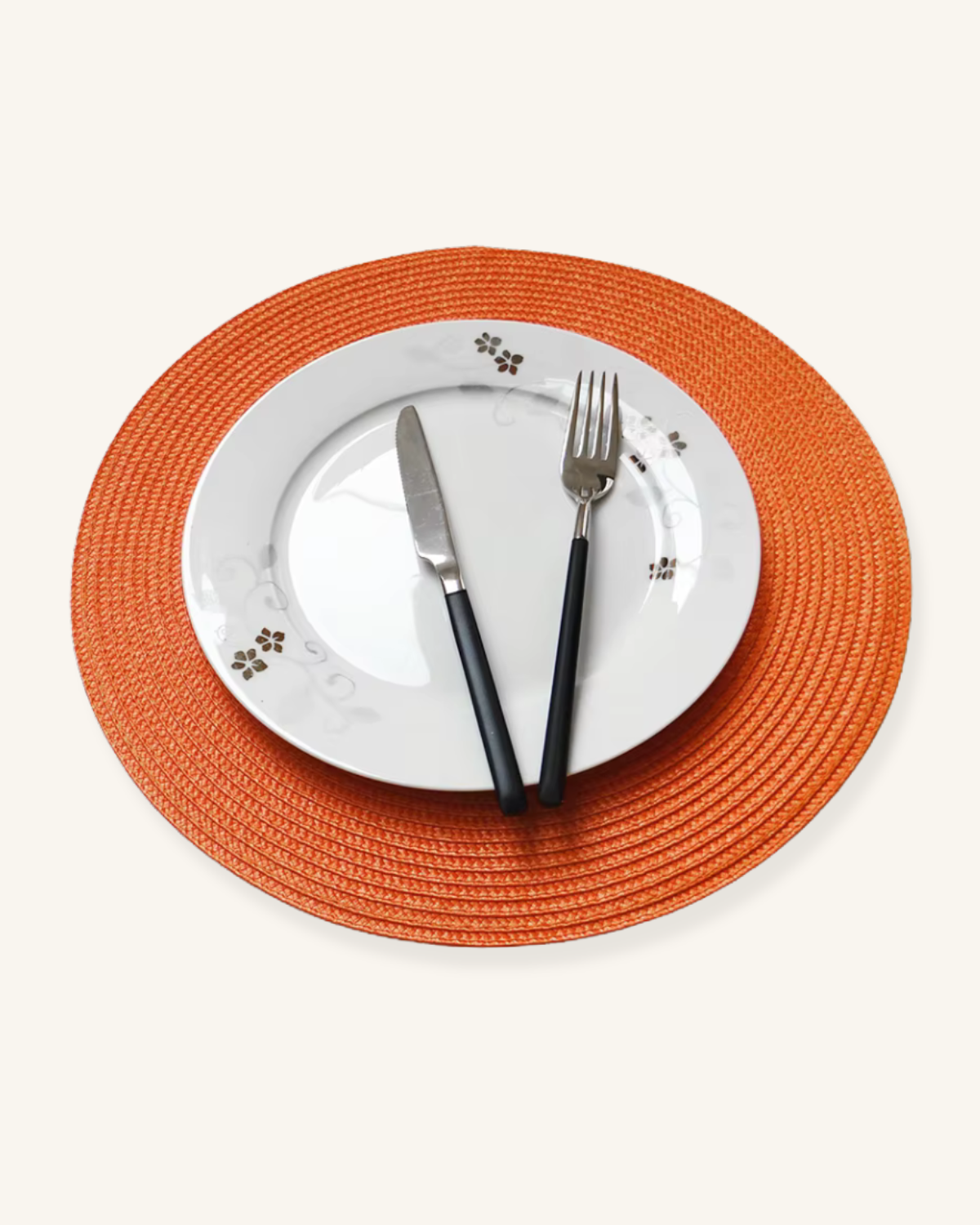 Set de table rond lavable Orange / 4 pcs sets-de-table.fr