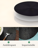 Set de table rond noir - Vignette | Sets de Table