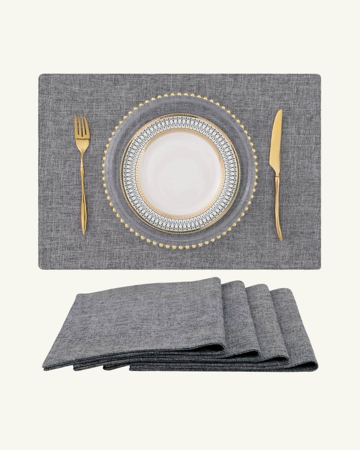 Sets de table chics Gris profond / 6PCS sets-de-table.fr
