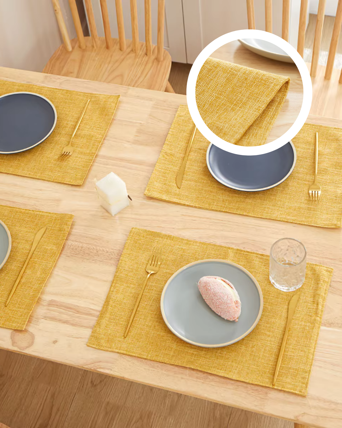 Sets de table en tissu Jaune / 30x46 cm sets-de-table.fr