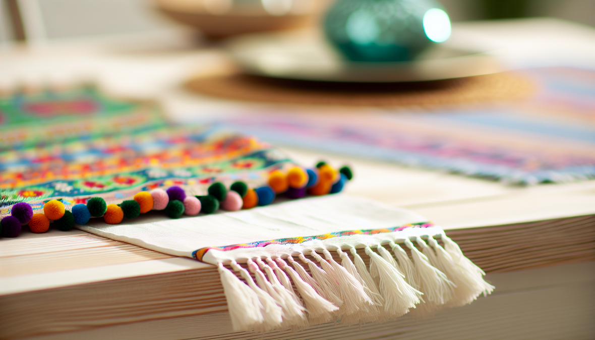 Set de table avec franges et détails