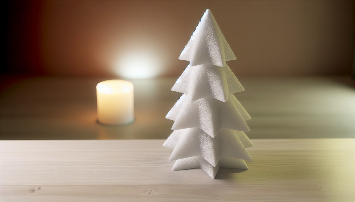 sapin en polystyrène décoré