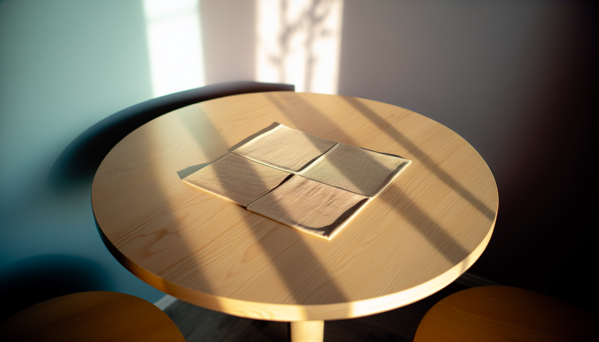 sets carrés sur table ronde