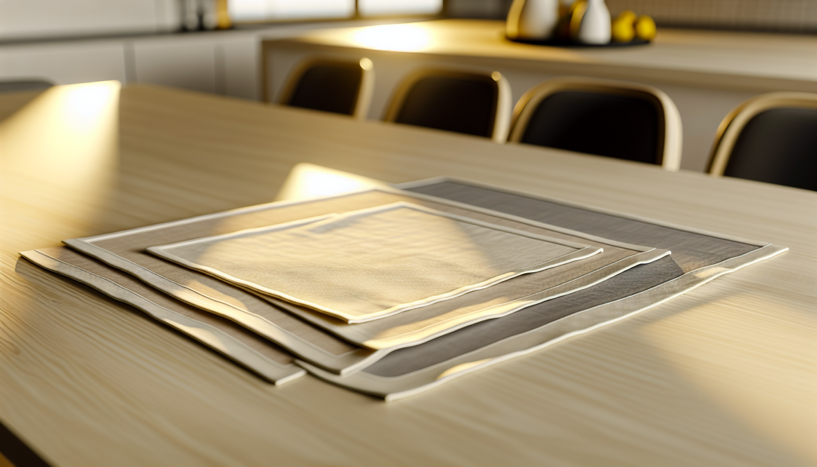 sets de table en différentes tailles sur une table