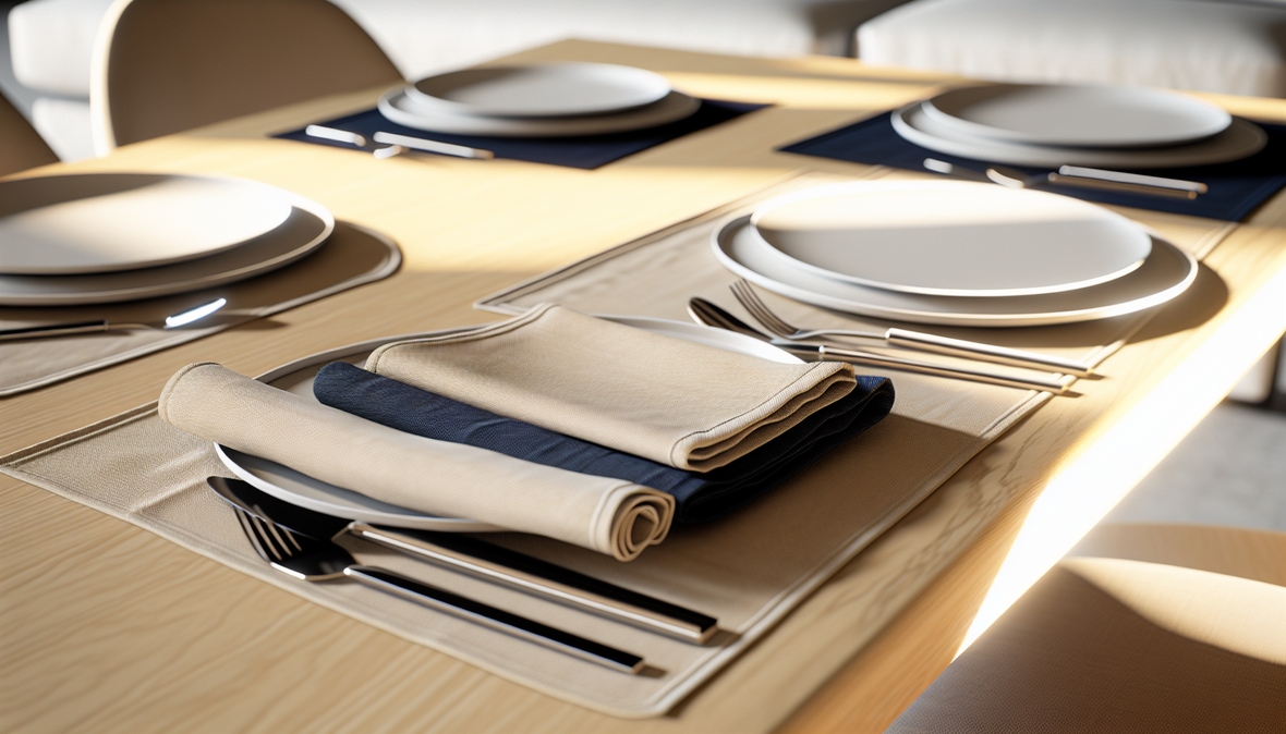 sets de table en formes variées sur une table