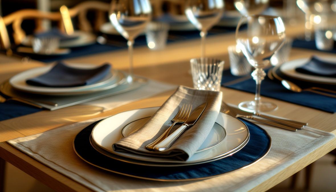 table élégamment dressée avec sets assortis