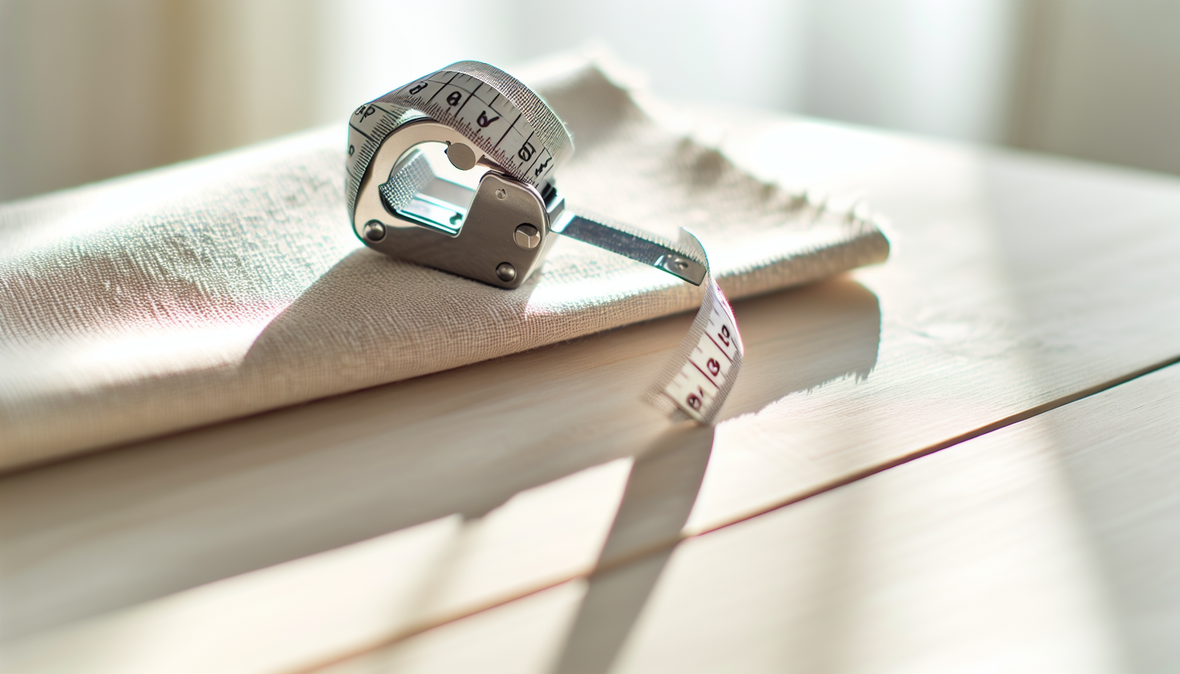 'tissu découpé avec mètre ruban'